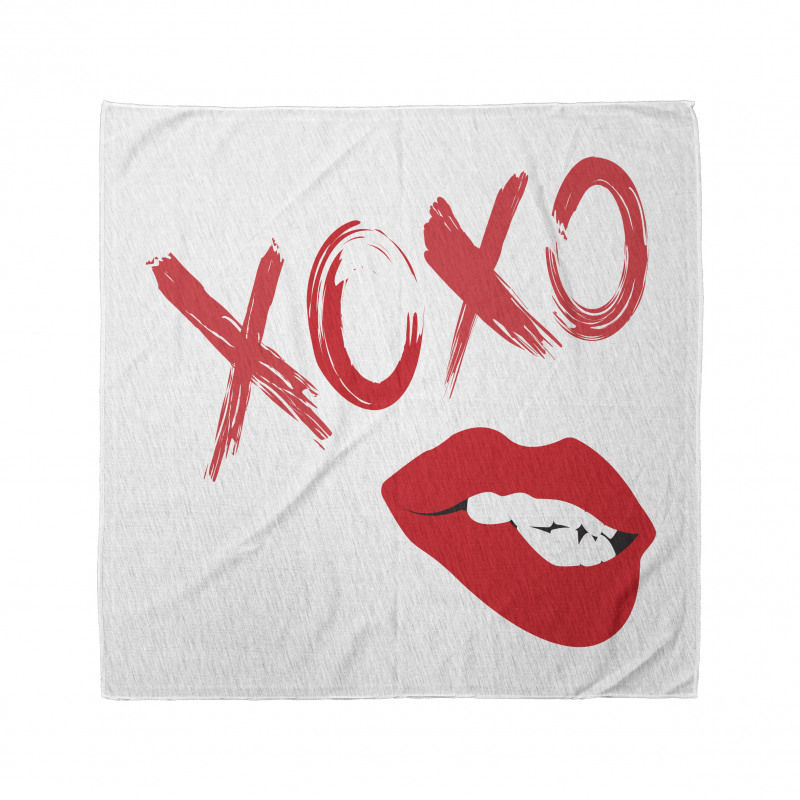 Lipsticked Woman Biting Lips Bandana