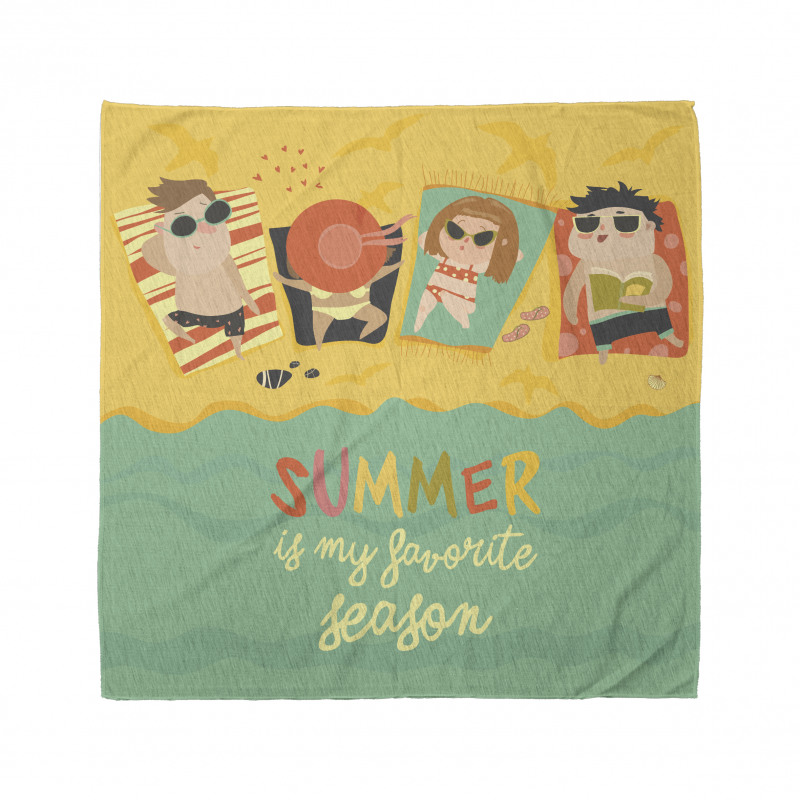 Sunbathing Kids Beach Doodle Bandana