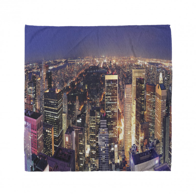 New York Panoramic Aerial Night Bandana