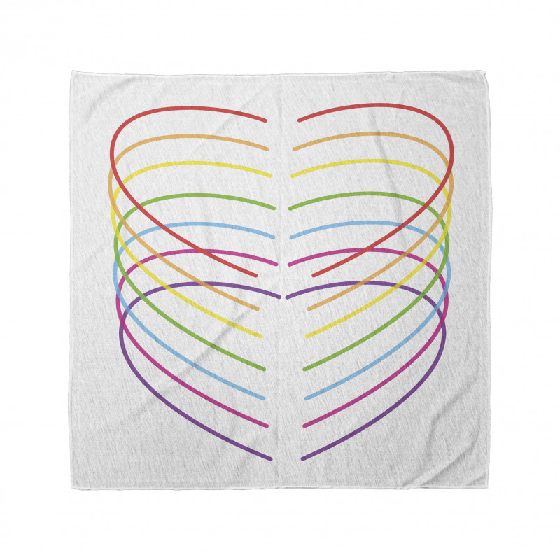 Vivid Outline Heart Drawings Bandana