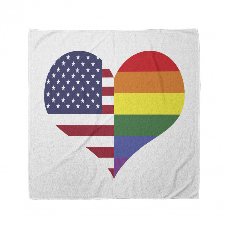 Heart with Old Glory Rainbow Bandana