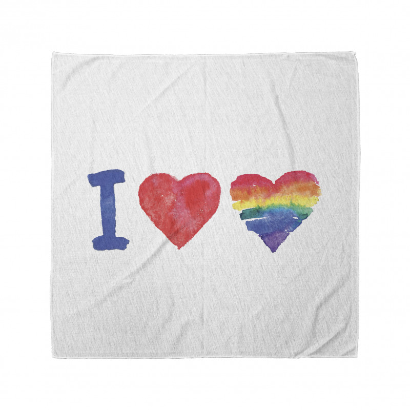 Watercolor I Love LGBT Homo Bandana