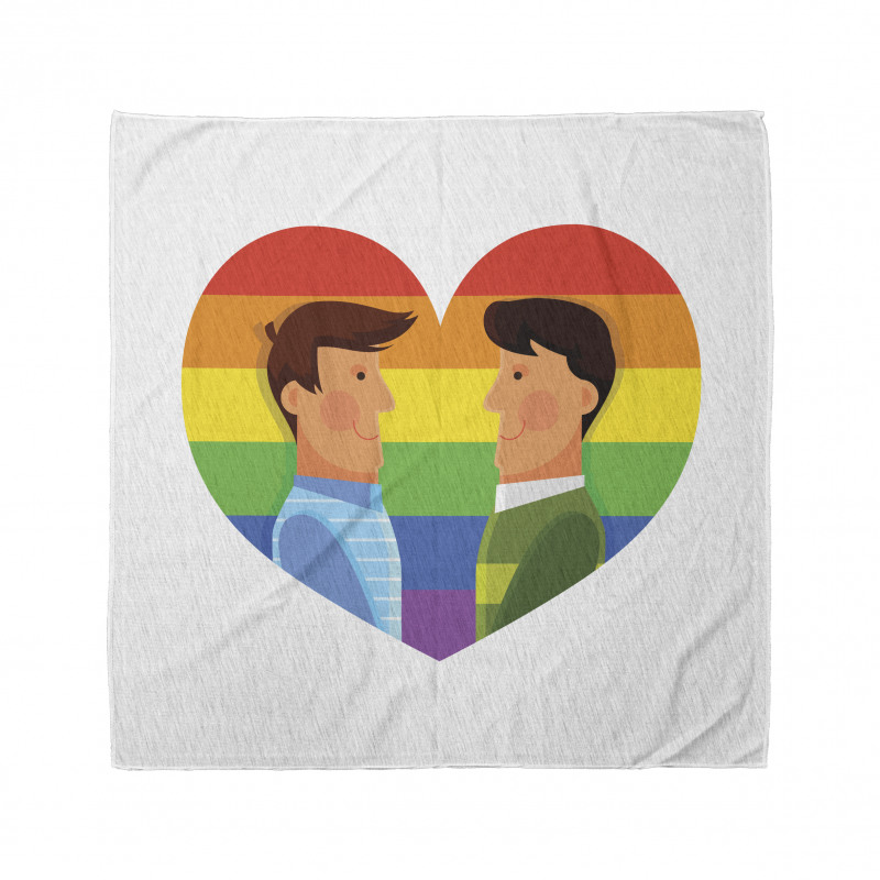 Smiling Men Gay Rainbow Flag Bandana