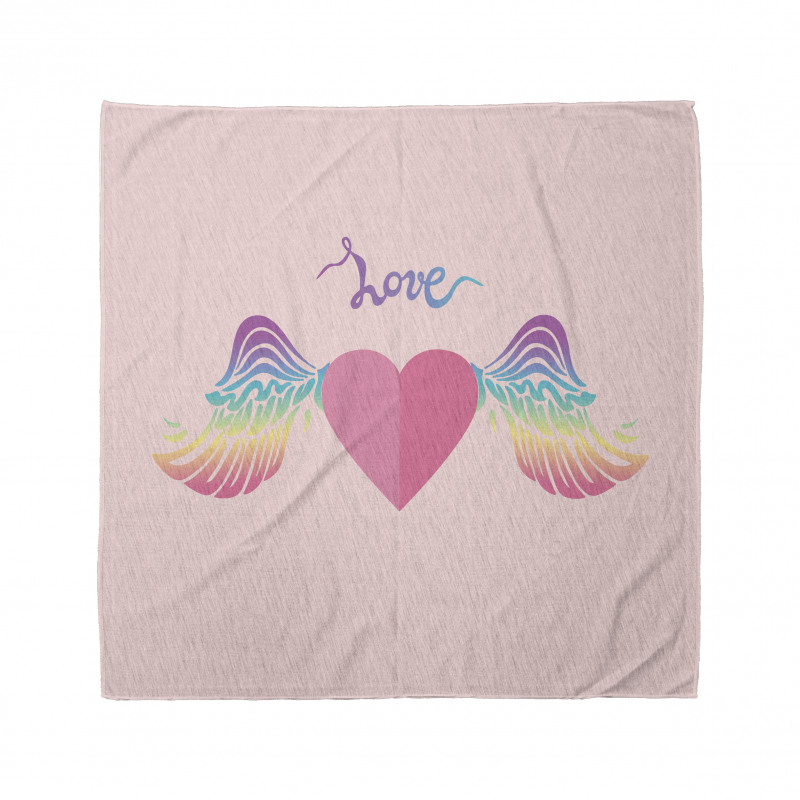 Love Heart Rainbow Wings Bandana