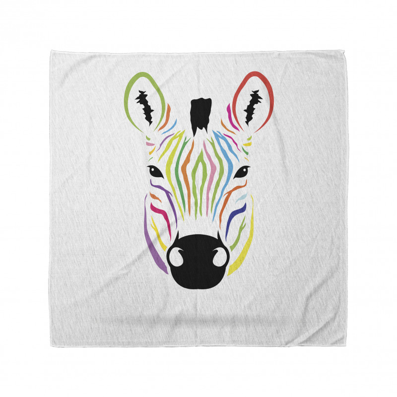 Hayvan Deseni Bandana Rengarenk Zebra Portreli