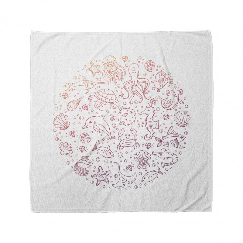 Round Order Sea Animals Bandana