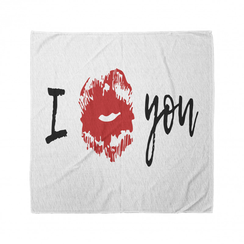 I Kiss You with Lipstick Print Bandana