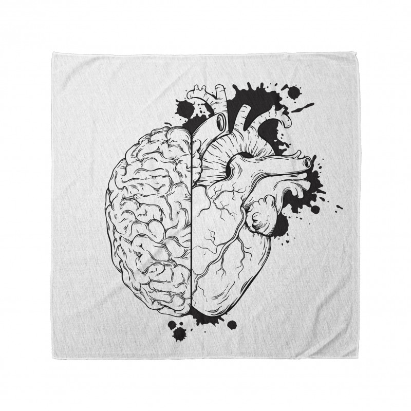 Human Heart and Brain Art Bandana