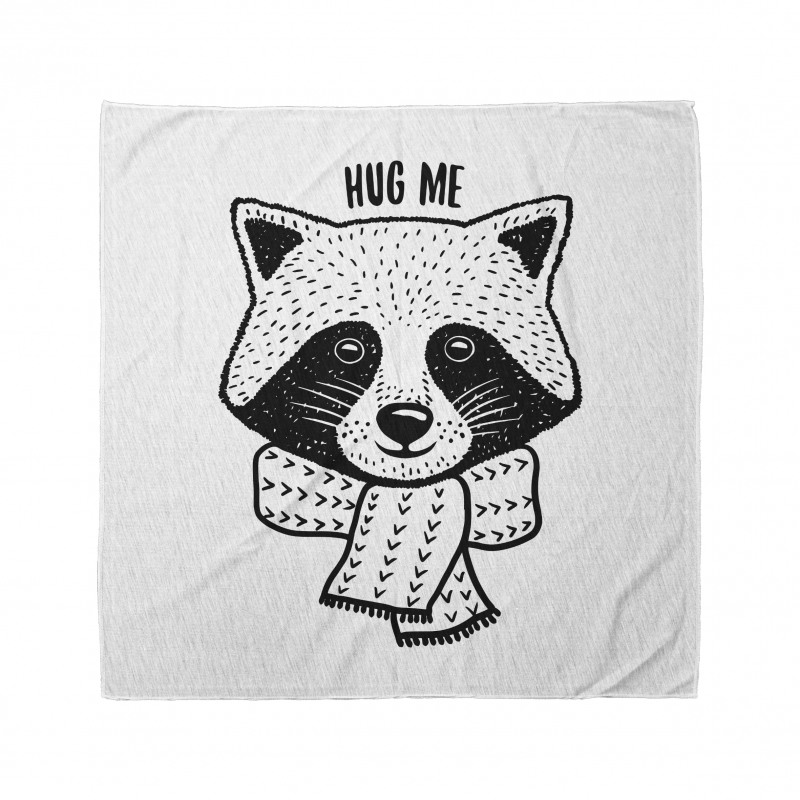 Raccoon with Hug Me Words Bandana