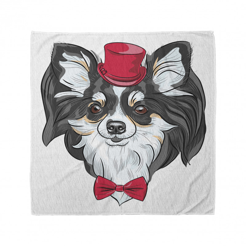 Sevimli Bandana Şapkalı ve Şık Köpek İkon Karikatürü Çizimi