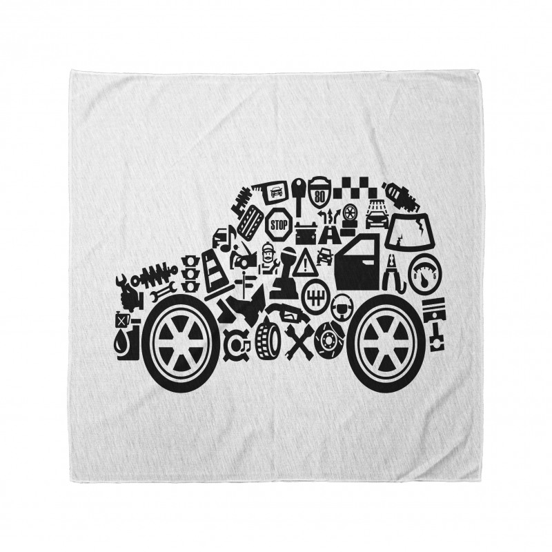 Car Shape Pictograms Bandana