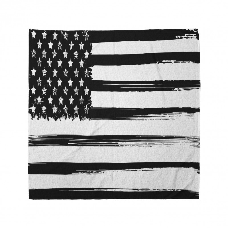 Grunge Monochrome USA Flag Bandana