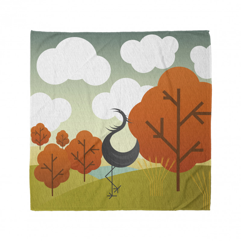 Abstract Bird Trees and Cloud Bandana