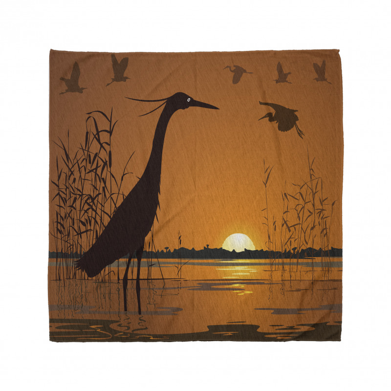 Bird Silhouettes Swamp Sunset Bandana