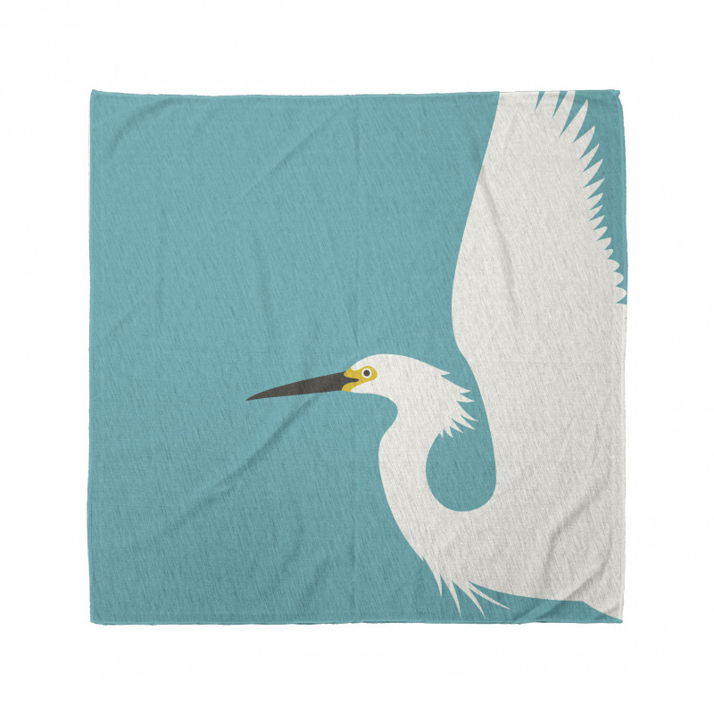 Side Drawn Heron Bird Bandana