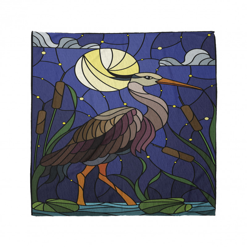 Stain Glass Brown Tone Heron Bandana