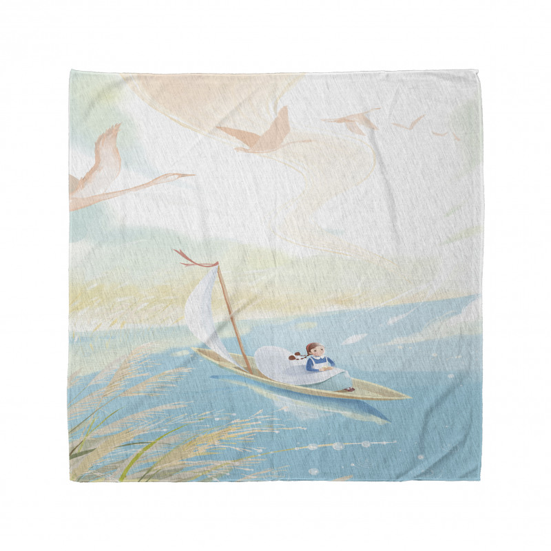 Girl in Boat on Lake Birds Bandana