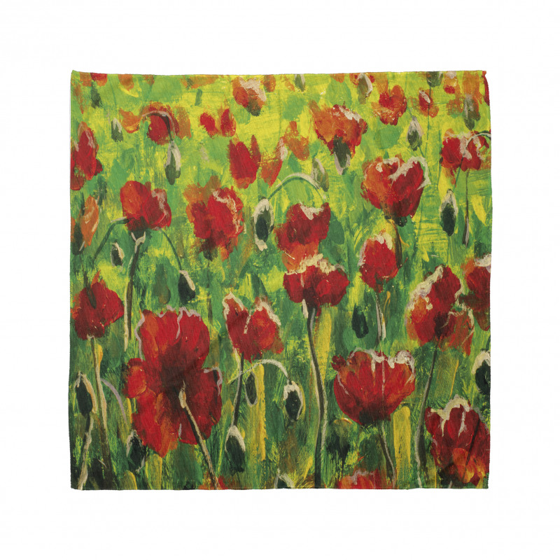 Poppies on Green Grass Bandana