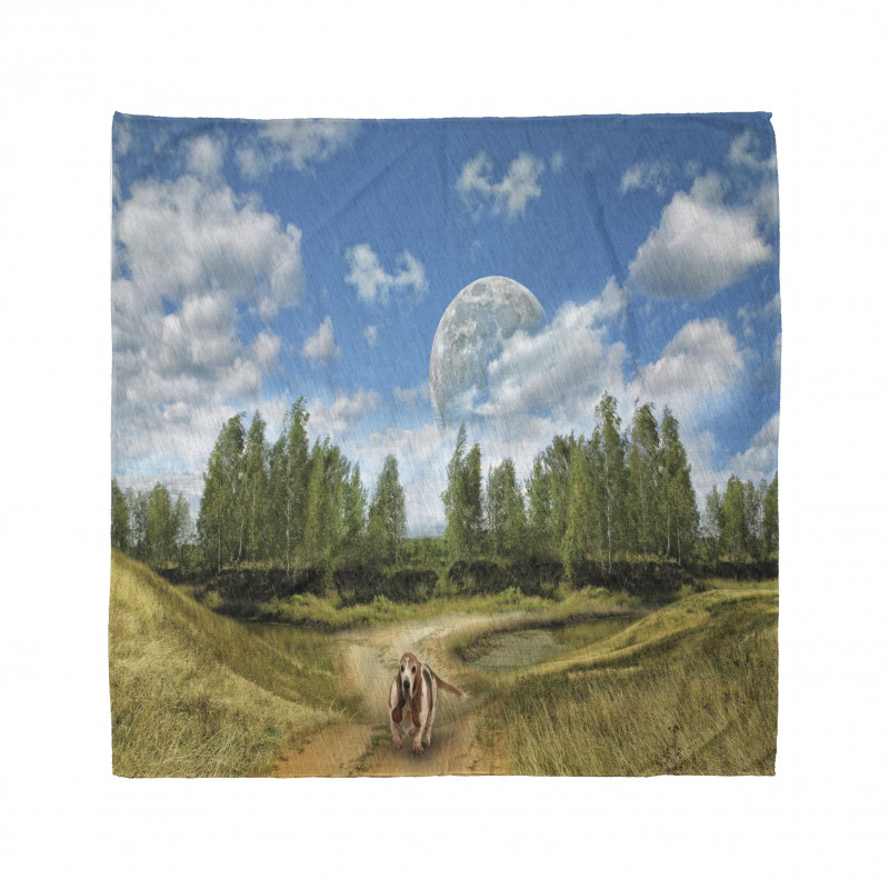 Running Dog Trees Sky Bandana