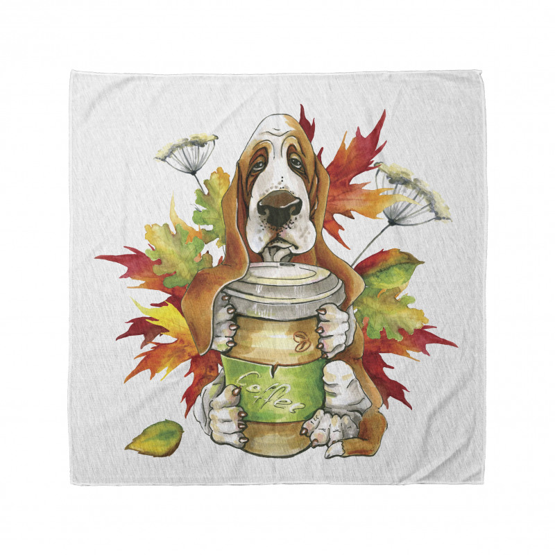 Dog Coffee Autumn Leaf Bandana