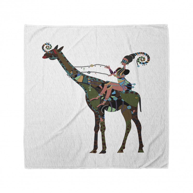 Girl Riding Giraffe Bandana