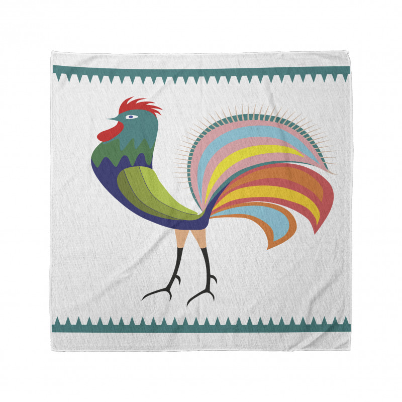 Vivid Polish Rooster Motif Bandana