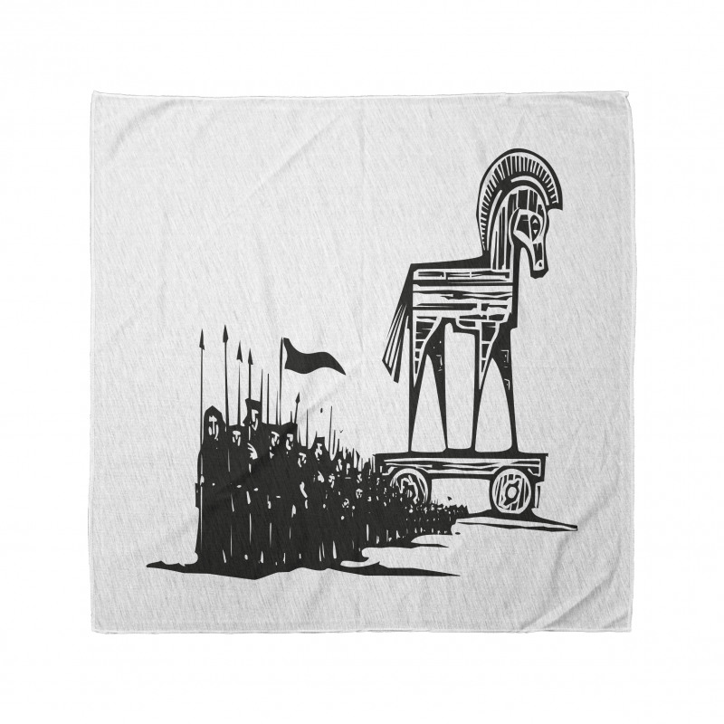 Woodcut Style Greek Trojan Bandana