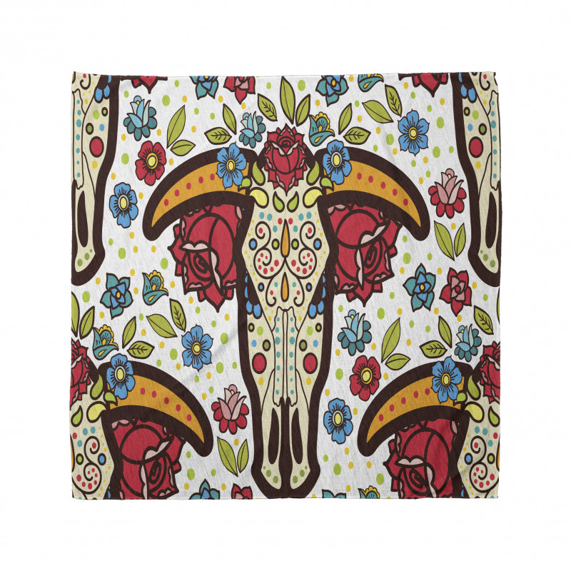 Mexican Folk Animal Skull Bandana