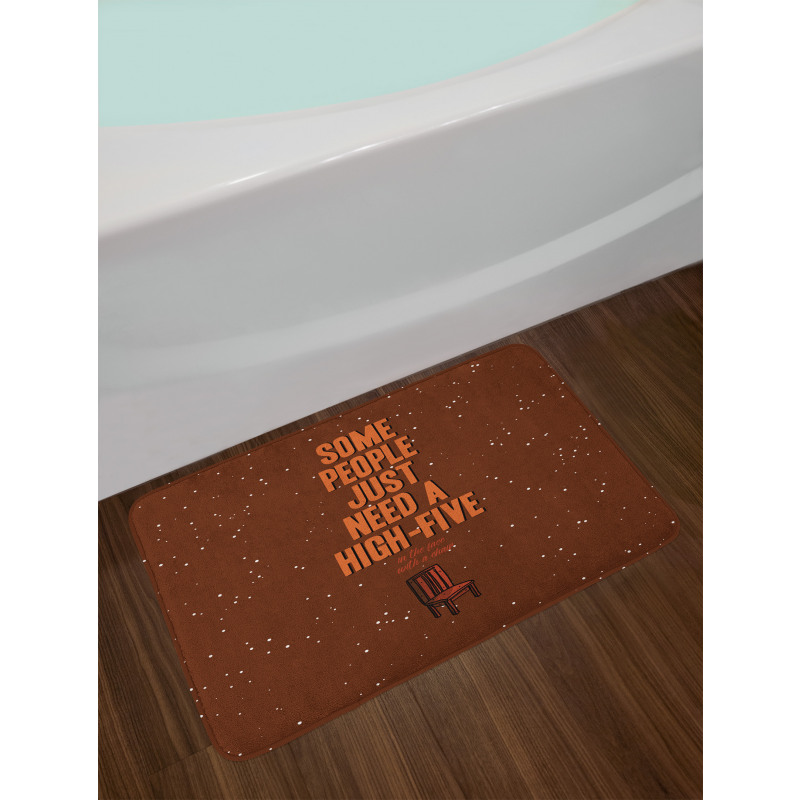 Funny High 5 in Face Words Bath Mat