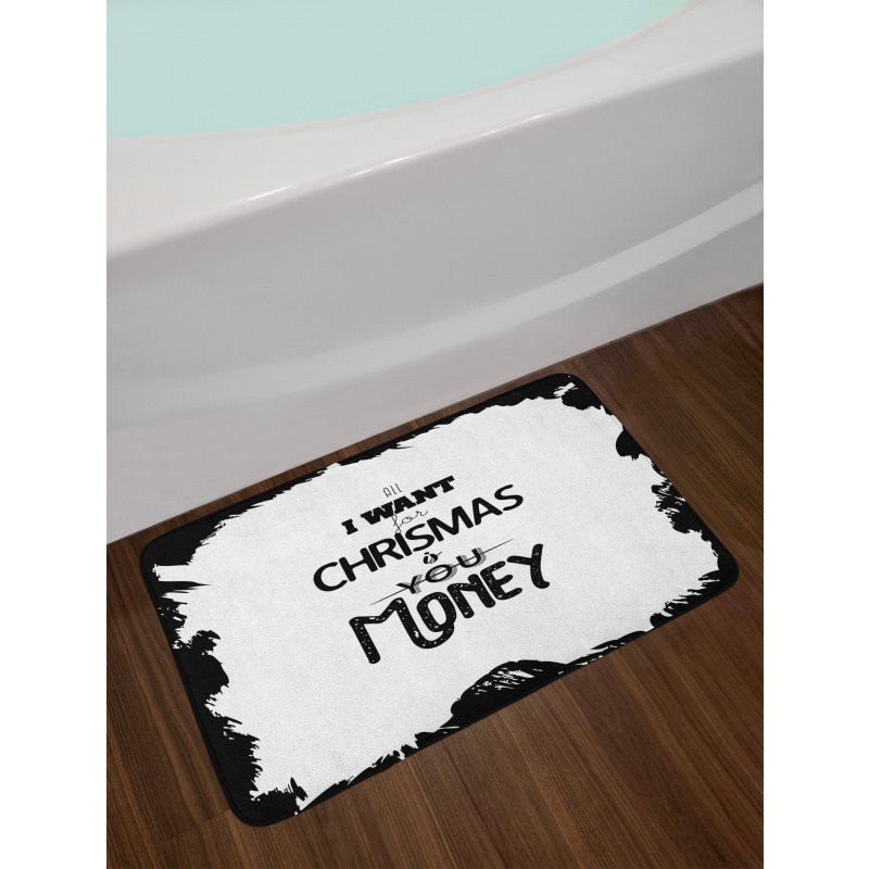 Humorous Words with Christmas Bath Mat