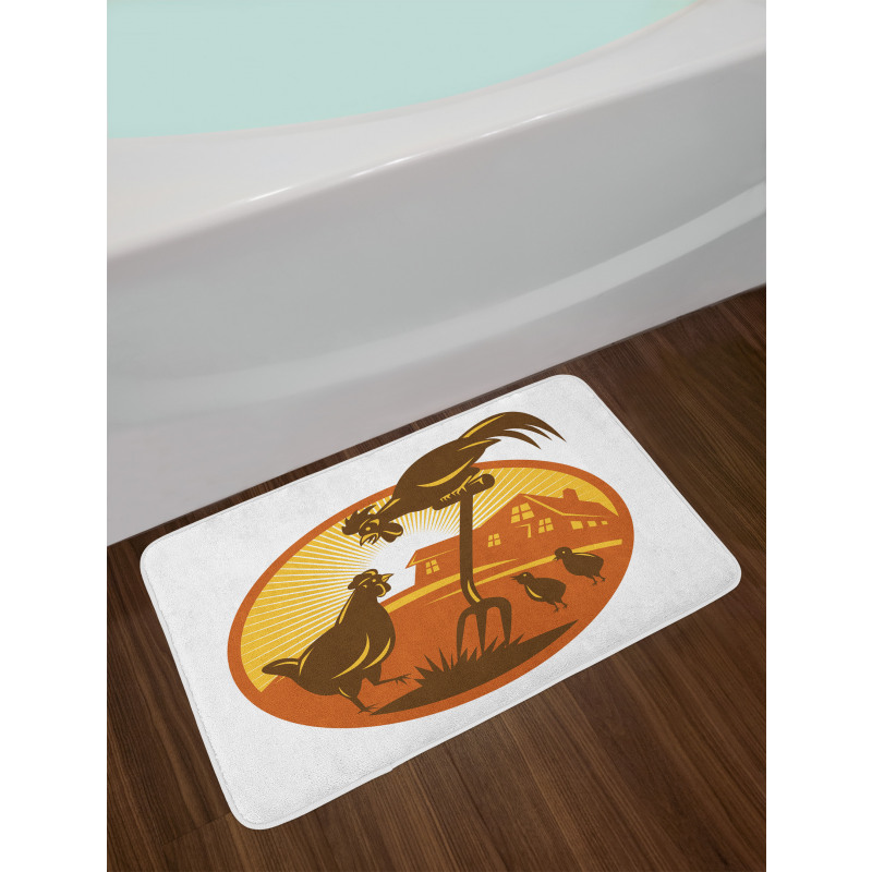 Retro Countryside Bath Mat