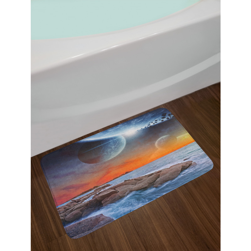 Planet Landscape View Bath Mat