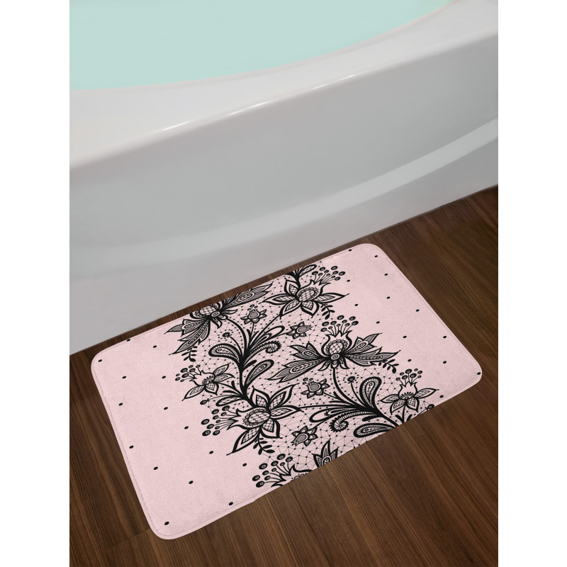 Botanical Lace Look Motif Bath Mat