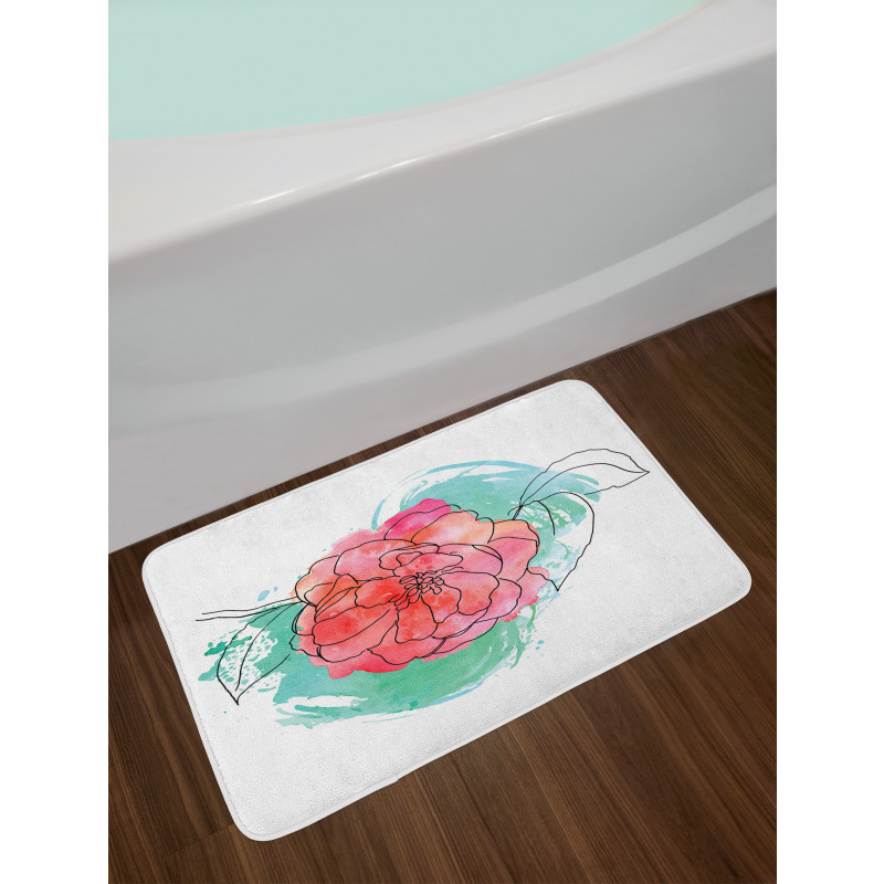 Camellia Grunge Art Bath Mat