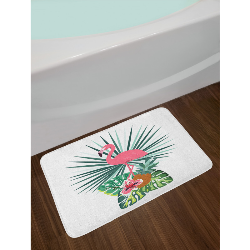 Pineapple Flamingo Botany Bath Mat