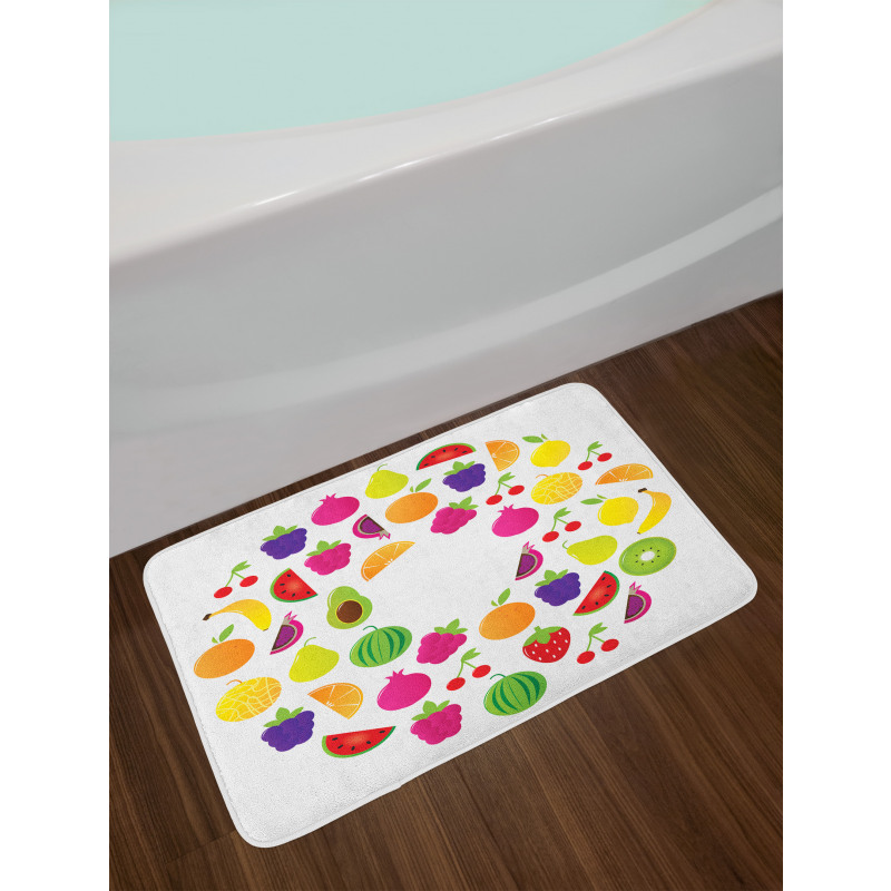 Tasty Circle of Organic Food Bath Mat