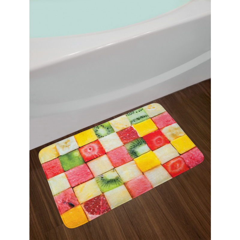 Square Slices of Fresh Food Bath Mat