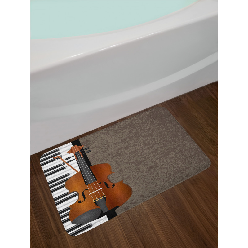 Piano and Violin Grunge Art Bath Mat