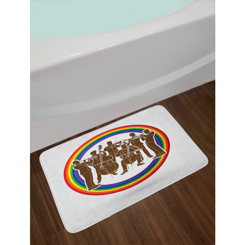 Musicians in Rainbow Circle Bath Mat