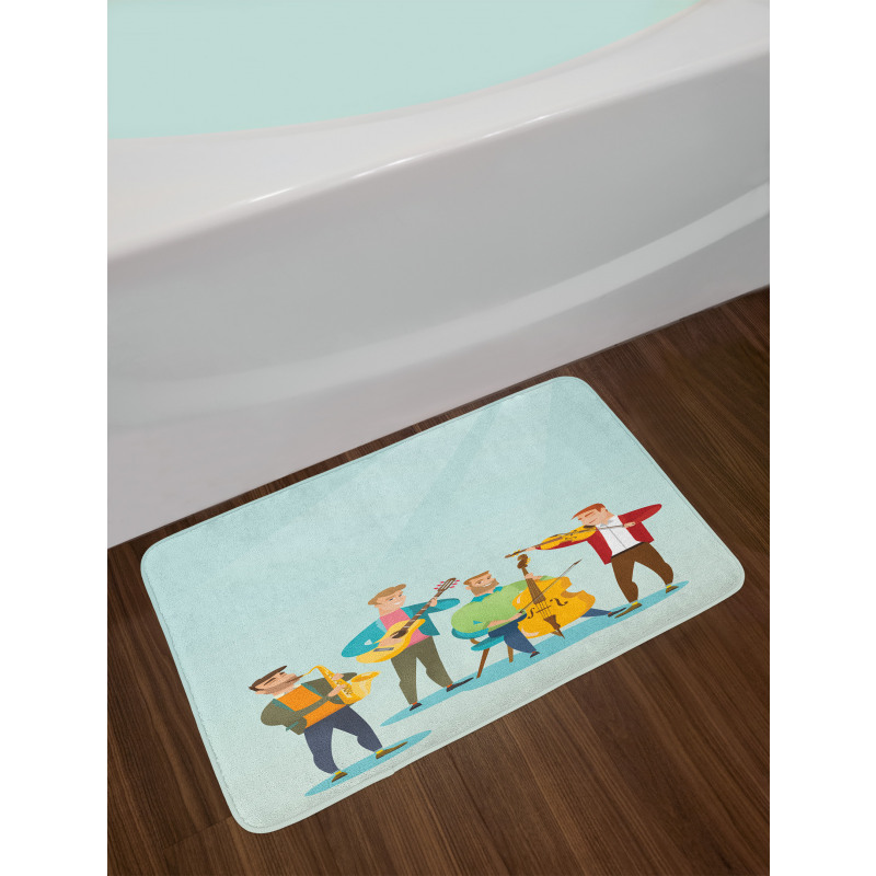 Cartoon Happy Band Concert Bath Mat