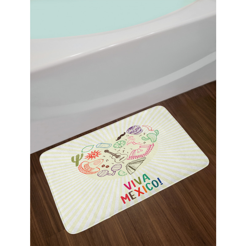 Viva Mexico Folklore Bath Mat