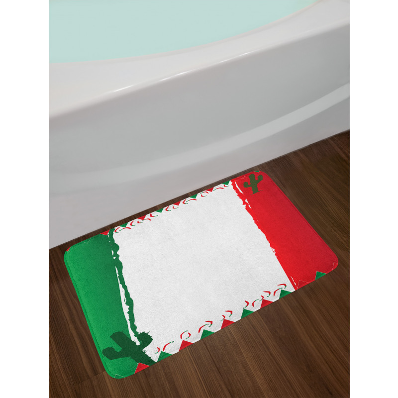 Mexican Colors Flags Cacti Bath Mat