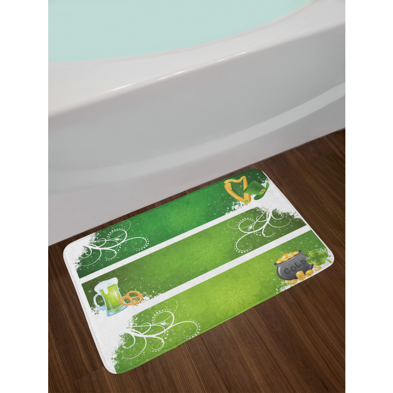 Hat Beer and Pot of Gold Bath Mat