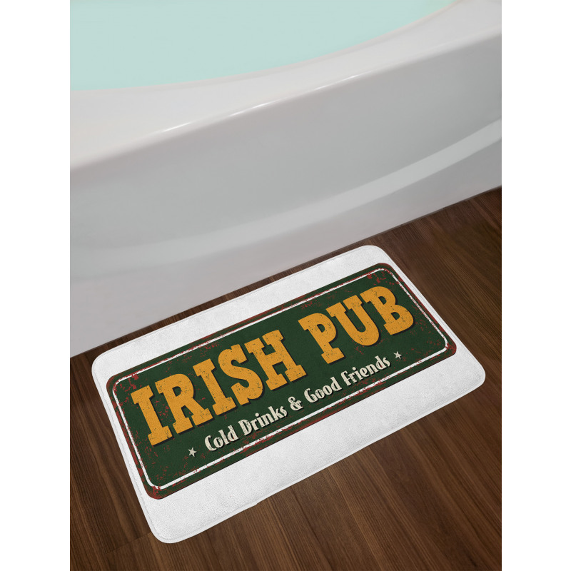 Vintage Grunge Bar Sign Bath Mat