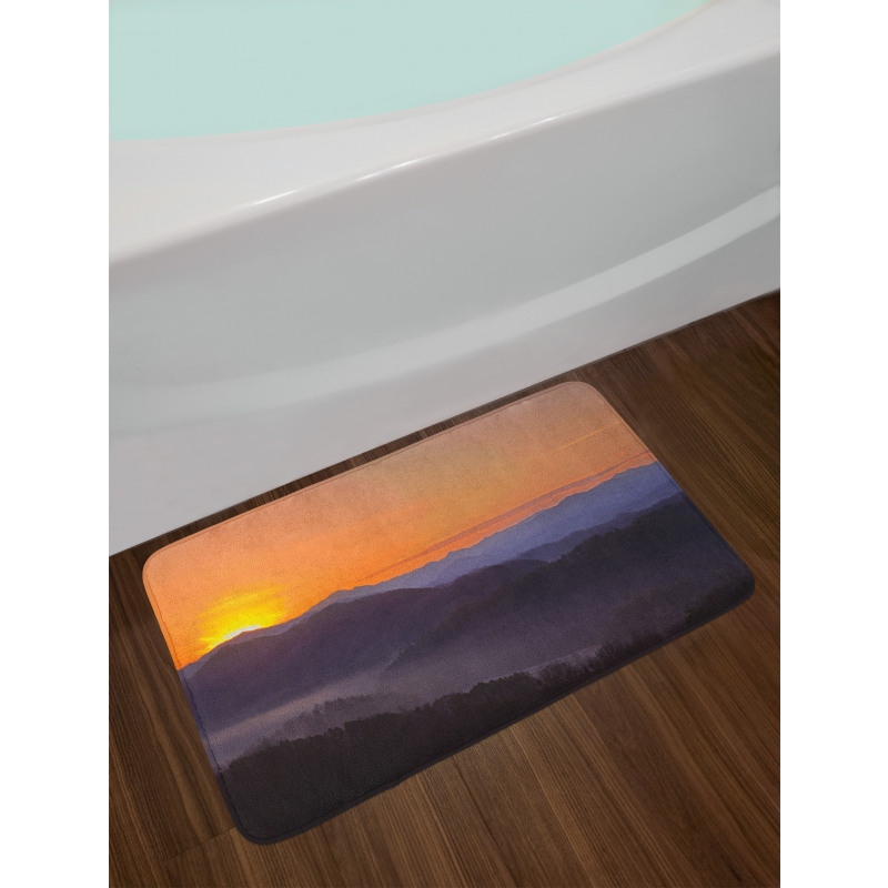 Dawn on Misty Mountains Bath Mat