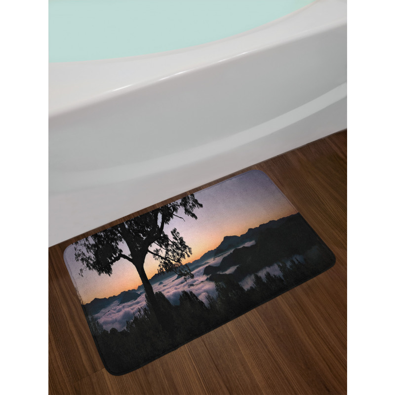 Fog Fill Valley Sunset Bath Mat