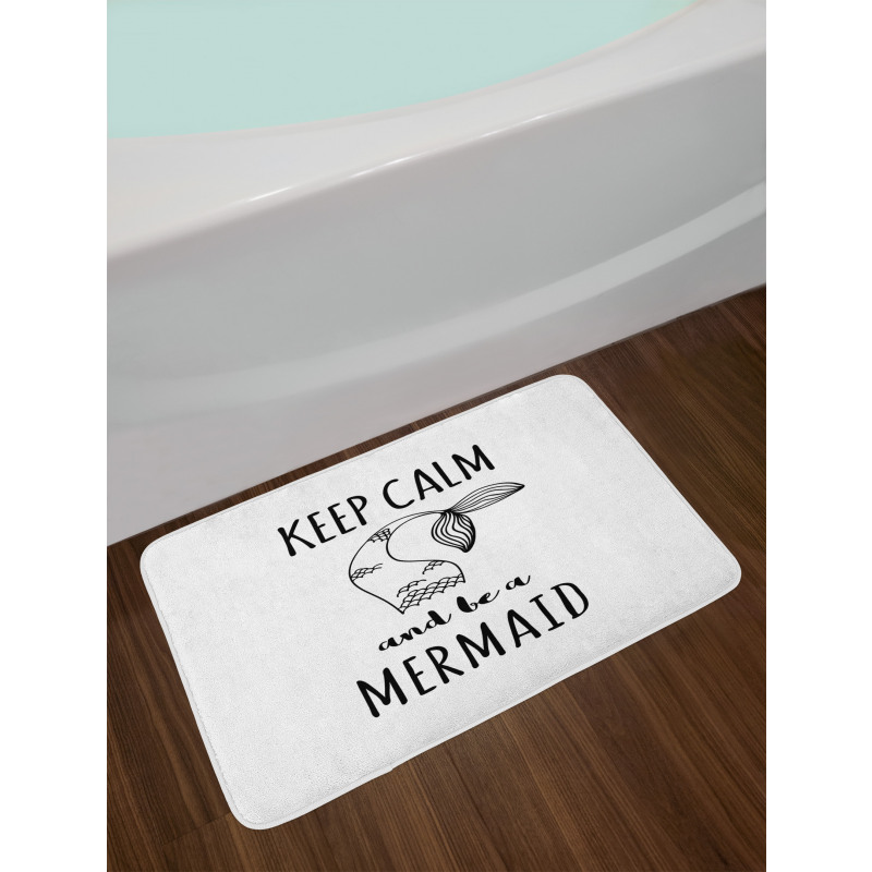 Be a Mermaid Text Tail Bath Mat