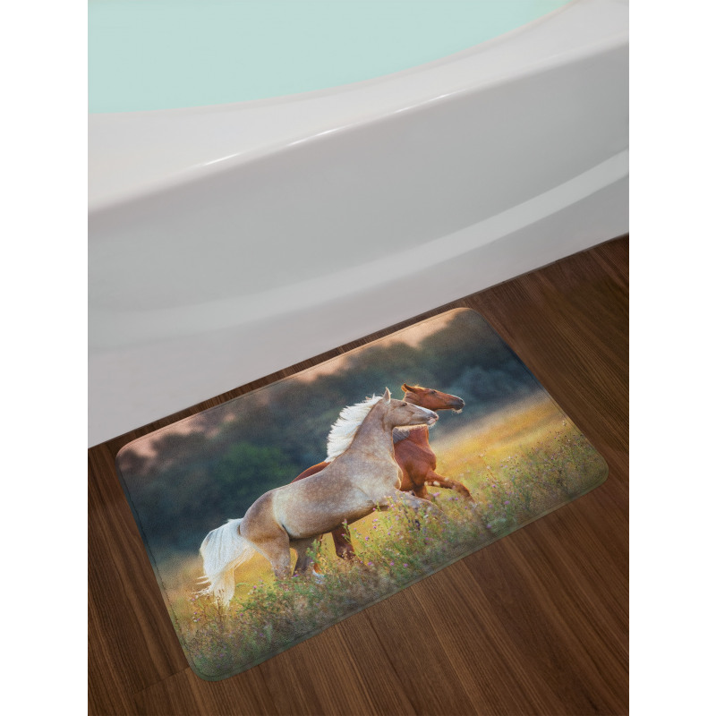 Horses Run Bath Mat