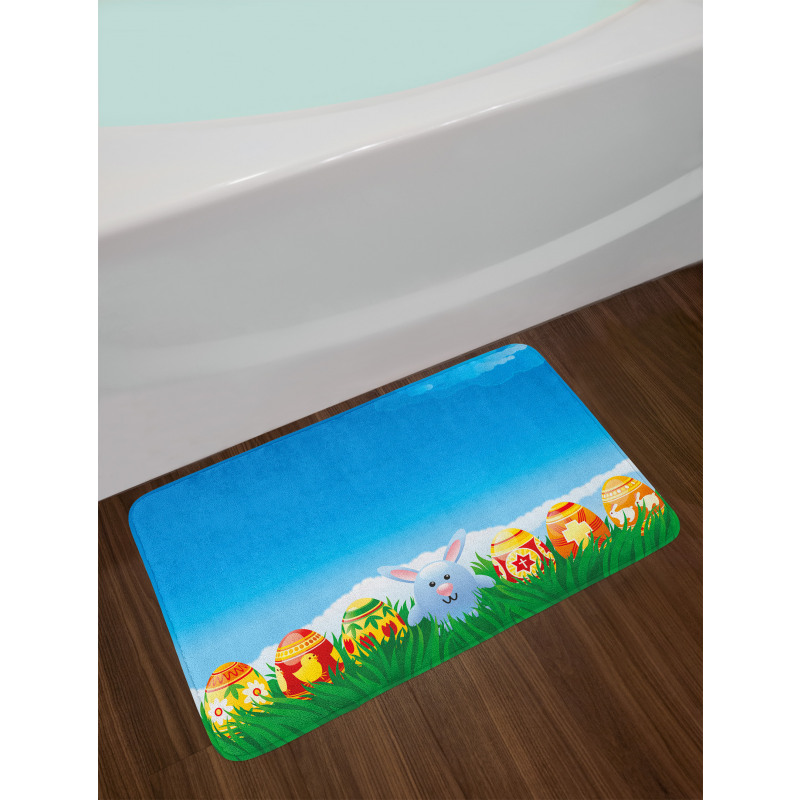 Cartoon Easter Rabbit Bath Mat