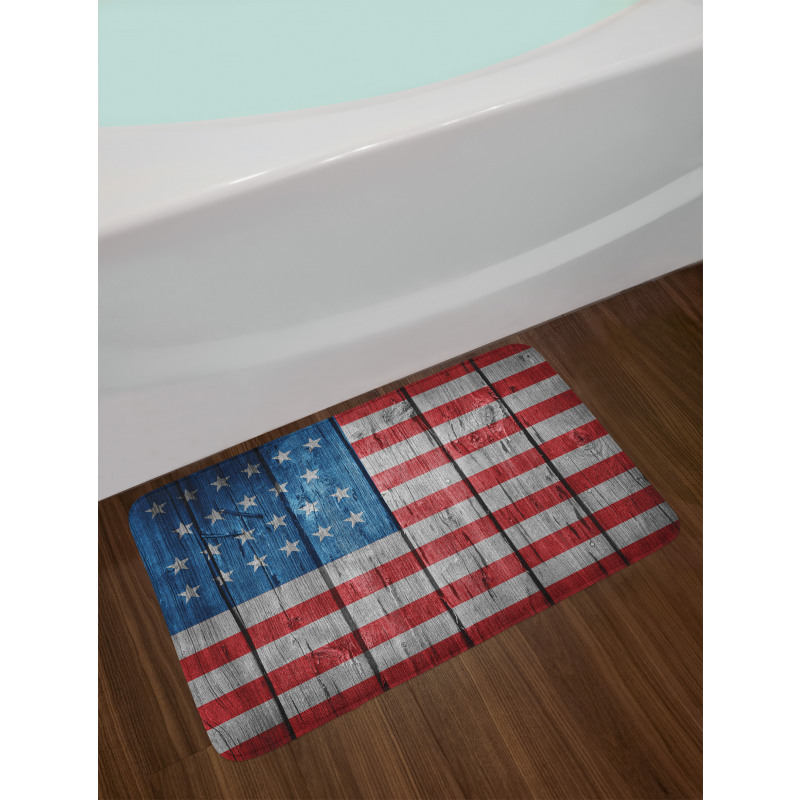 Worn Style American Flag Bath Mat